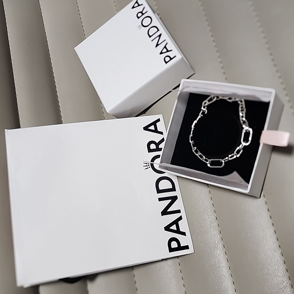 New PANDORA ME Sterling Silver Link Chain Bracelet 8” Charm Compatible Unisex - Picture 8 of 12